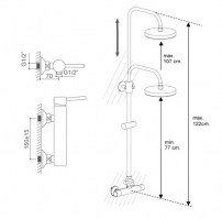 COLUMNA MONOMANDO DUCHA MIL·LENIUM BORRAS